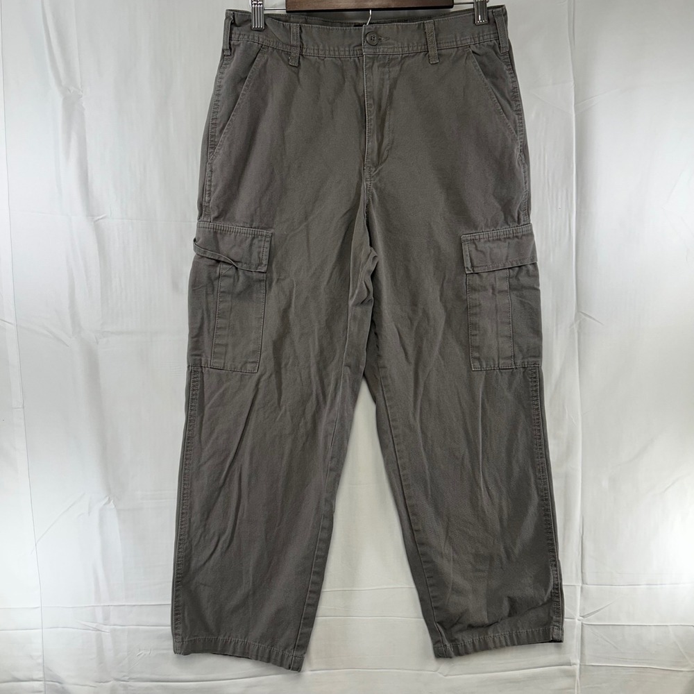 RSQ Cargo Pants Mens 29x30 Gray Loose Fit Straight Leg Cotton Utility